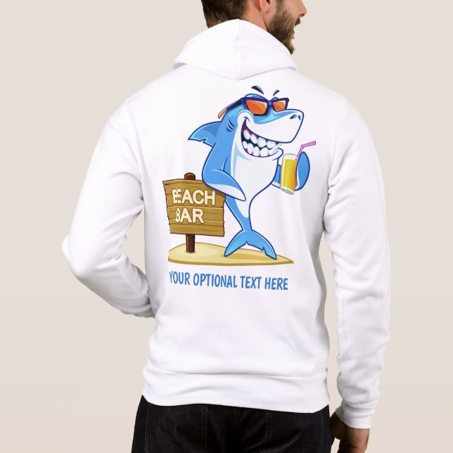 Funny Shark custom text Hoodie (Back)