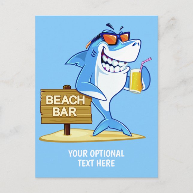 Funny Shark custom text postcard (Front)