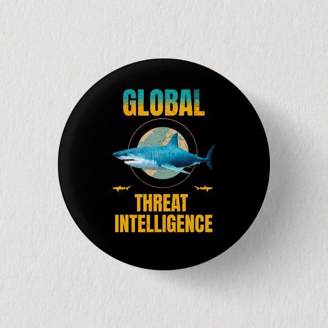 Funny Shark Cyber Security Expert 3 Cm Round Badge (Front)