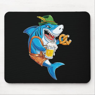 Funny Shark Drink Beer - Crazy Shark Gifts Mouse Pad