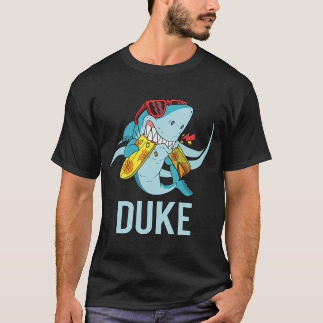 Funny Shark - Duke Name T-Shirt (Front)