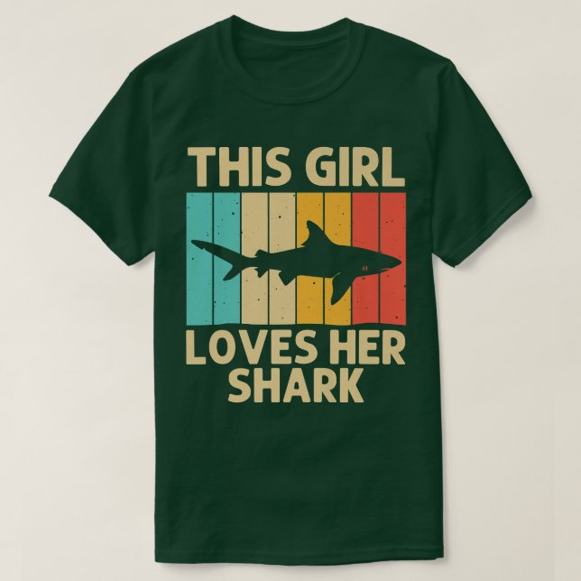 Funny Shark For Girls Kid Hammerhead Tiger Sharks  T-Shirt (Design Front)