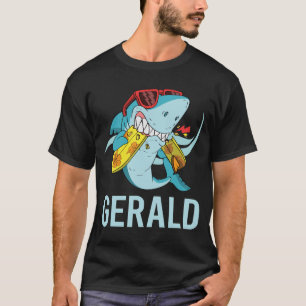 Funny Shark - Gerald Name T-Shirt