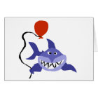 Funny Shark Holding Red Balloon