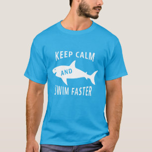 Funny Shark Keep Calm and Swim Faster Men's  T-Shirt