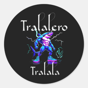 Funny Shark Meme – Tralalero Tralala Brainrot Vibe Classic Round Sticker