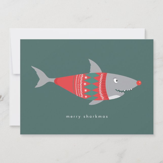 Funny Shark Merry Sharkmas Christmas (Front)