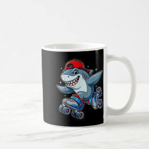 Funny Shark On Roller Skates Cute Cool Skater Anim Coffee Mug