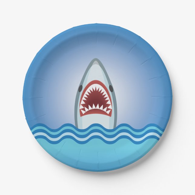 Funny Shark Paper Plate (Front)
