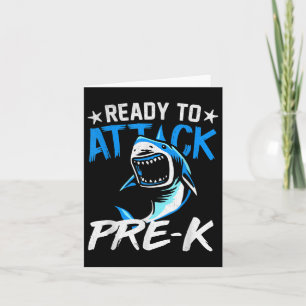 Funny Shark Ready To Attack Pre-k Boys Back To Sch Card