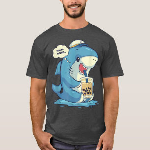 Funny Shark Shirt Boba Tea Shirt Bubble Tea Anime