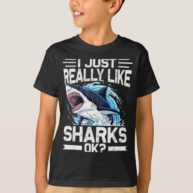 Funny Shark Shirt For Men Women Sea Animal Shark L (Front)