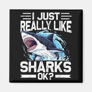 Funny Shark Shirt For Men Women Sea Animal Shark L Magnet