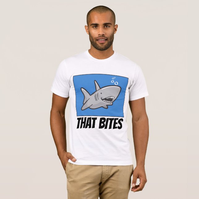 Funny SHARK T-shirts, THAT BITES T-Shirt (Front Full)