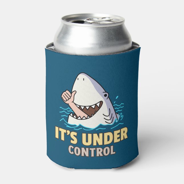 Funny Shark under control Can Cooler (Can Front)
