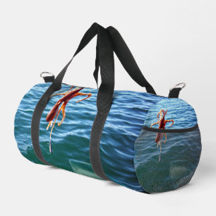 Funny Shark Wants Octopus, Duffle Bag