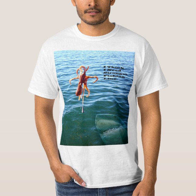 Funny Shark Wants Octopus, T-Shirt (Front)