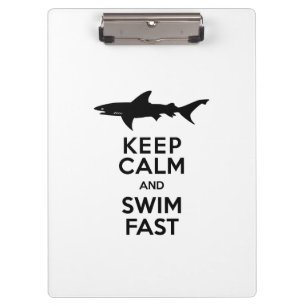 Funny Shark Warning - Keep Calm and Swim Fast Clipboard