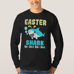 Funny Shark With Easter Basket And Bunny Ears East T-Shirt
