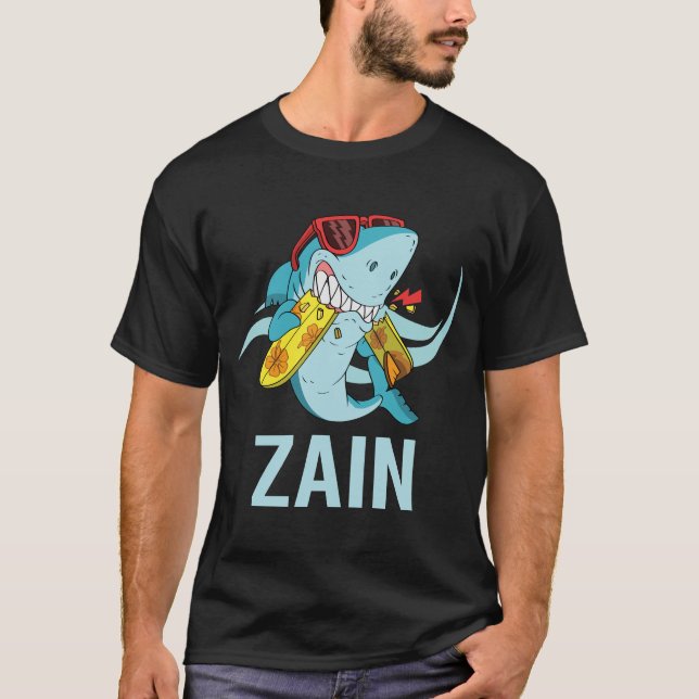 Funny Shark - Zain Name T-Shirt (Front)