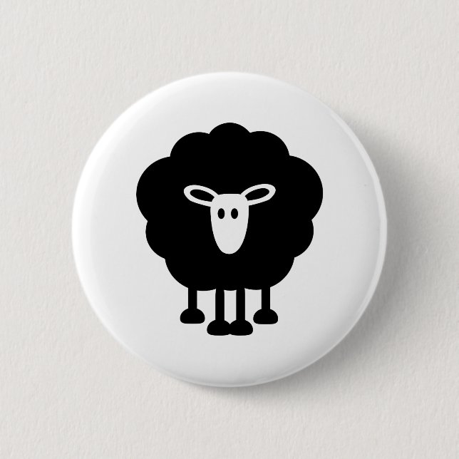 Funny sheep 6 cm round badge (Front)