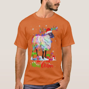 Funny Sheep Animal Merry Christmas Party Family Ma T-Shirt