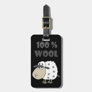 Funny Sheep Cartoon is 100 Percent Wool Luggage Tag