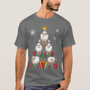 Funny Sheep Christmas Tree Cute  T-Shirt