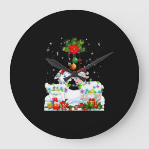 Funny Sheep Christmas Tree Xmas Animal Gift Large Clock
