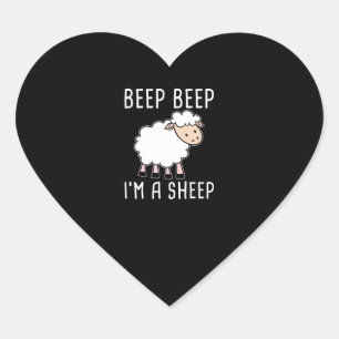 Funny Sheep Design for Farmers and Sheep Lovers Heart Sticker