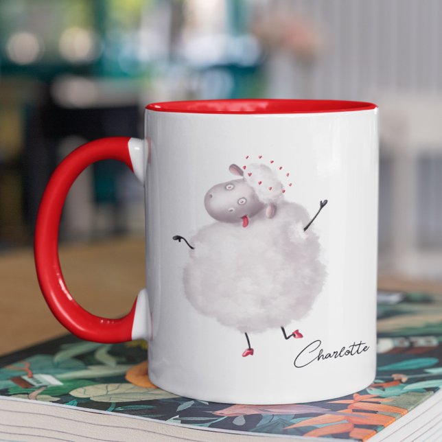 Funny Sheep I Love Ewe Heart Personalised Name Mug (Creator Uploaded)