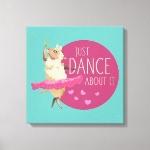 Funny Sheep Message - Just Dance About It 1 Canvas Print
