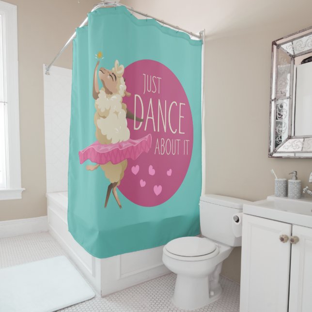 Funny Sheep Message - Just Dance About It 1 Shower Curtain (In Situ)
