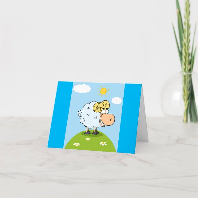 Funny Sheep On A Hill Thank You Card (Creator Uploaded)