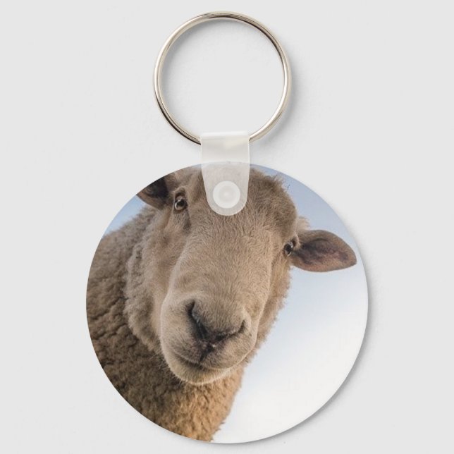 Funny sheep selfie key ring (Front)