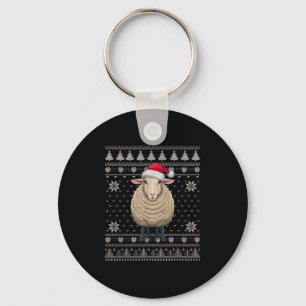 Funny Sheep Ugly Christmas Sweater Santa Xmas Pjs  Key Ring