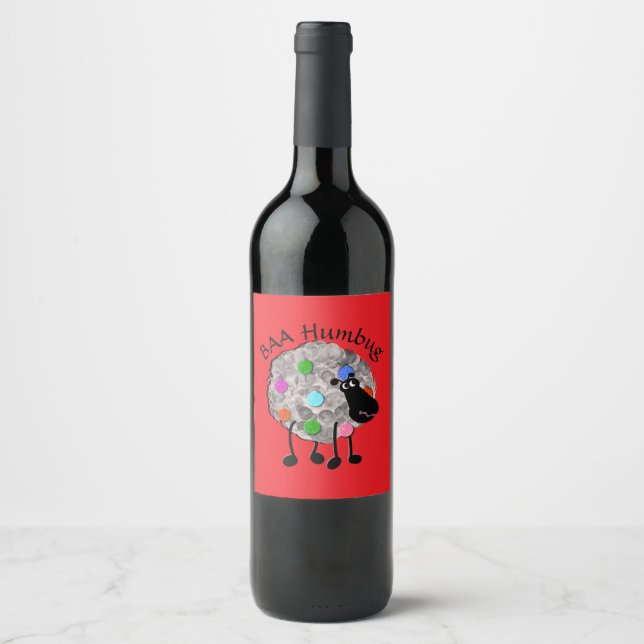 Funny Sheep wine bottle label (Front)