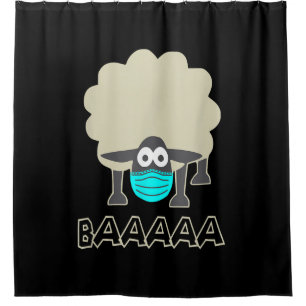 Funny Sheep With Face Mask   Sheeple Gift Shower Curtain