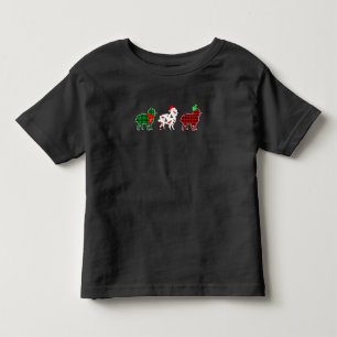Funny Sheep Xmas Tree Lights   Red Plaid Gift Toddler T-Shirt