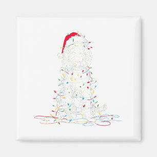 Funny Sheepadoodle Christmas Graphics Dog Lights L Magnet