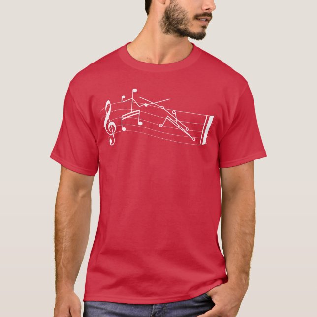 Funny Sheet Music StickFigure Music Notes Engarde  T-Shirt (Front)