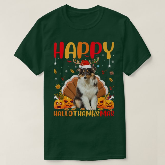 Funny Sheltie Dog Lover Happy Sheltie HelloThanksM T-Shirt (Design Front)