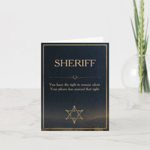 Funny Sheriff Congrats Right to Remain Silent Card