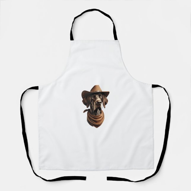 Funny Sheriff Dog Shirt German Pointer Dog Mum Wil Apron (Front)