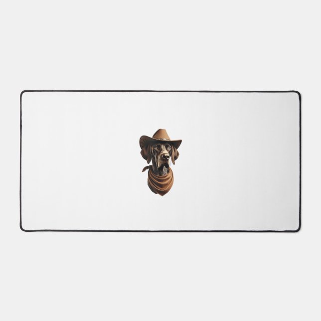 Funny Sheriff Dog Shirt German Pointer Dog Mum Wil Desk Mat (Front)
