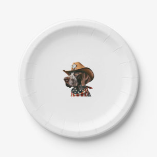 Funny Sheriff Dog Shirt German Pointer Dog Mum Wil Paper Plate