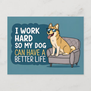 Funny Shiba Inu Dog Quote Couch Illustration Postcard
