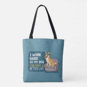 Funny Shiba Inu Dog Quote Couch Illustration Tote Bag