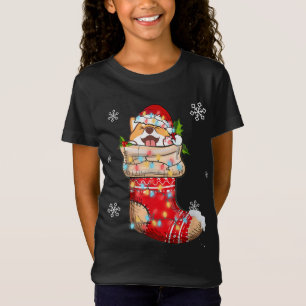 Funny Shiba Inu In Socks Christmas Dog Lovers Xmas T-Shirt