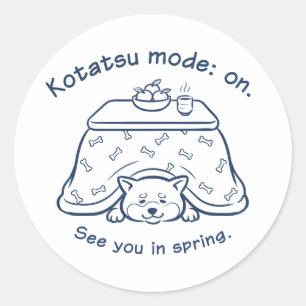 Funny Shiba Inu Kotatsu Mode Winter Sticker